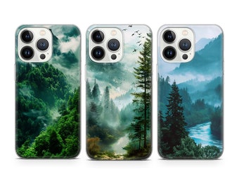 Mountains Phone Case Foggy Forest Landscape cover fit for iPhone 17 16 15 14 13 12 Pro Max Xr 7 8 Samsung S25 S24 S23 FE A17 A16 Note 20