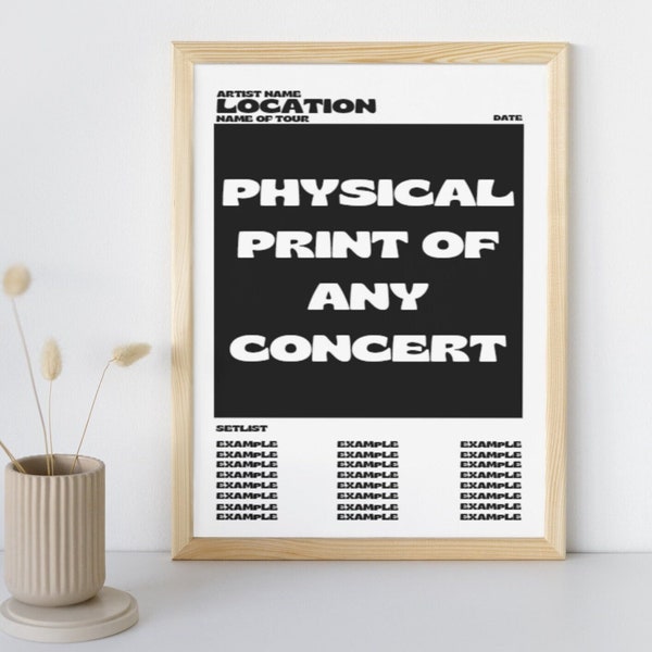 Aangepaste concertprint gemaakt voor elk concert, hoogwaardig fotopapier gebruikt.