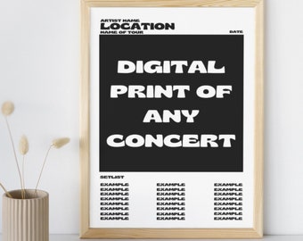 Aangepaste concertposter gemaakt voor elk concert, digitaal bestand