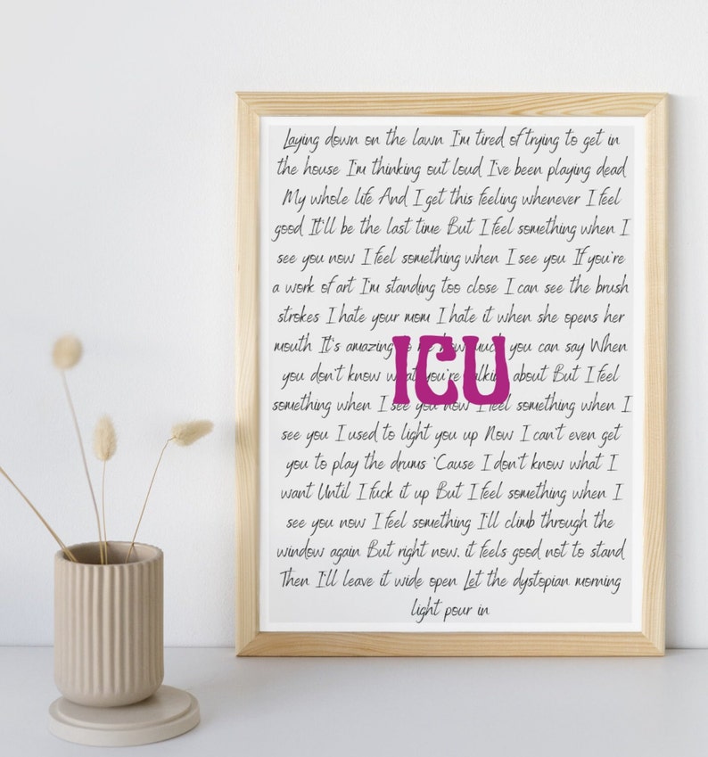 ICU Phoebe Bridgers song poster, both versions included image 1