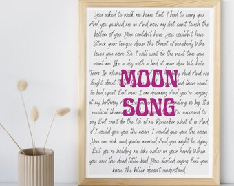 Moon Song - Phoebe Bridgers song poster, both versions included