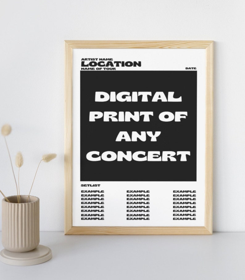 Aangepaste concertposter gemaakt voor elk concert, digitaal bestand afbeelding 1