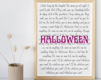 Halloween - Phoebe Bridgers song poster, both versions included