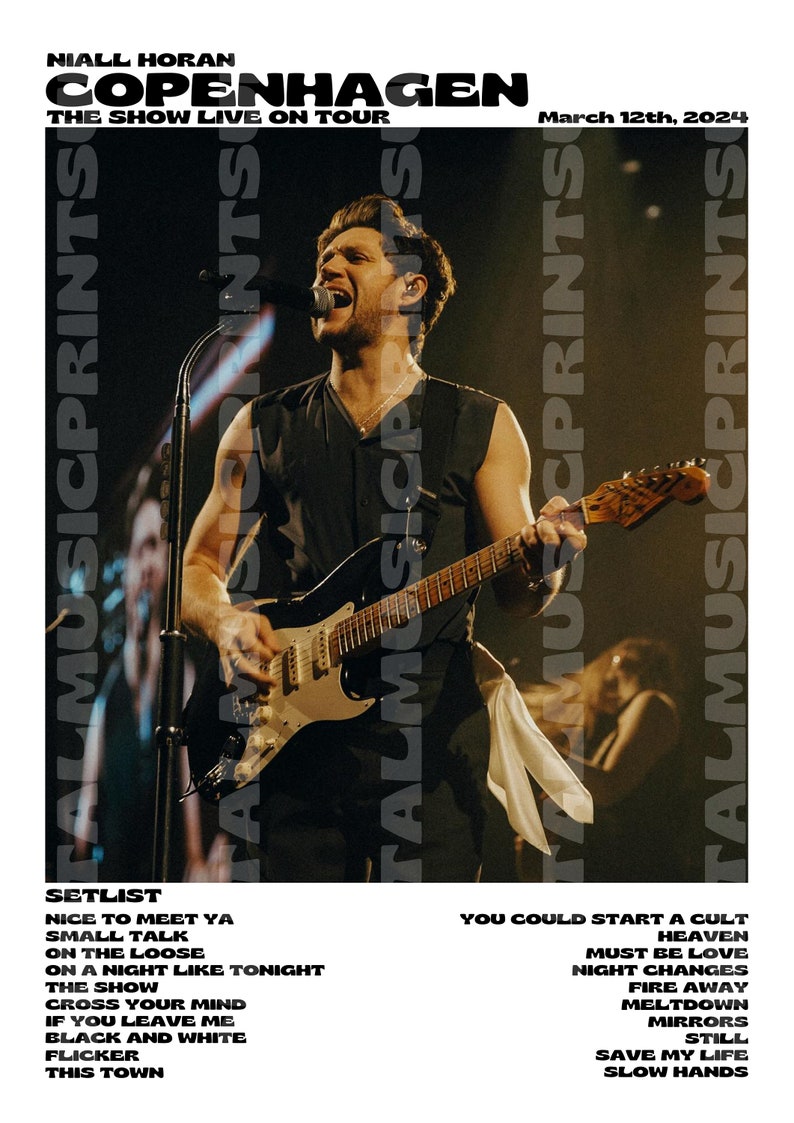 Niall Horan, The Show Live On Tour Copenhagen, March 12th 2024 digital print image 2