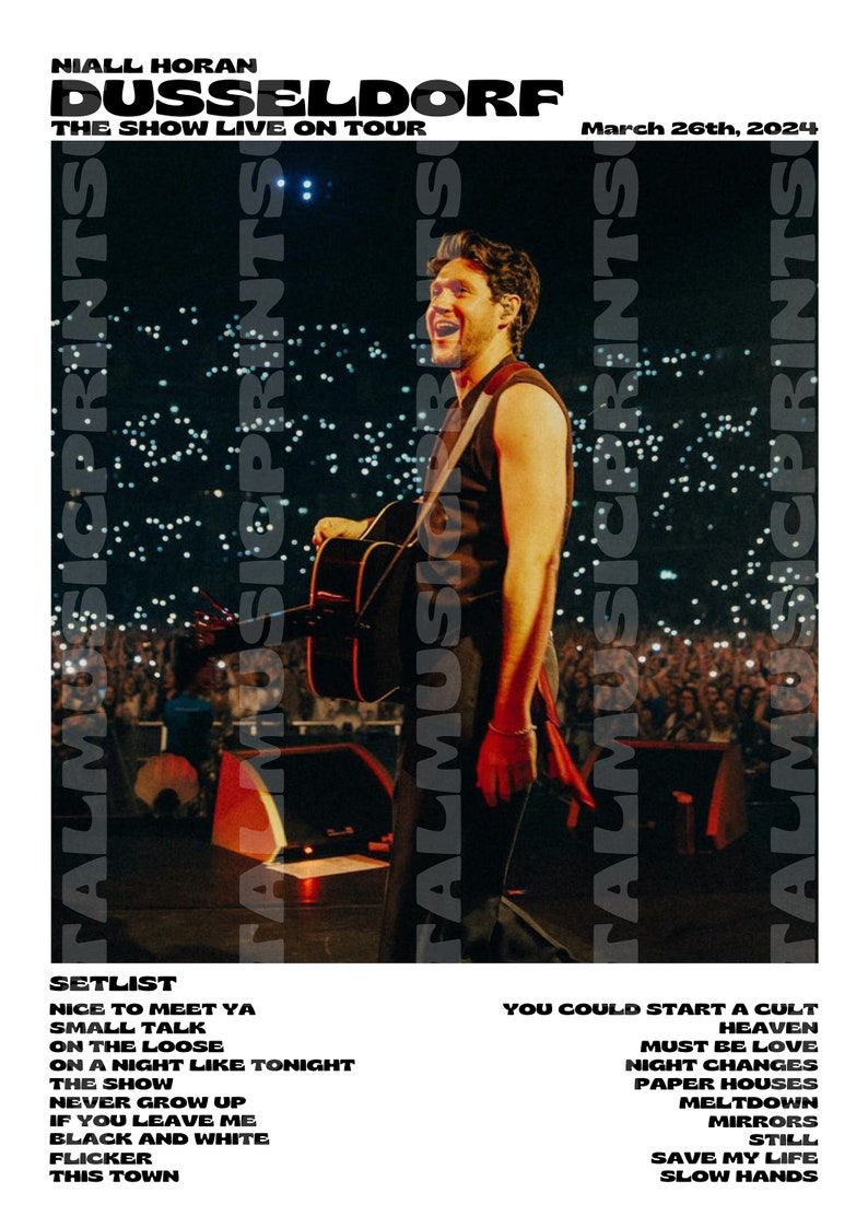 Niall Horan, The Show Live On Tour Dusseldorf, March 26th 2024 digital print image 2