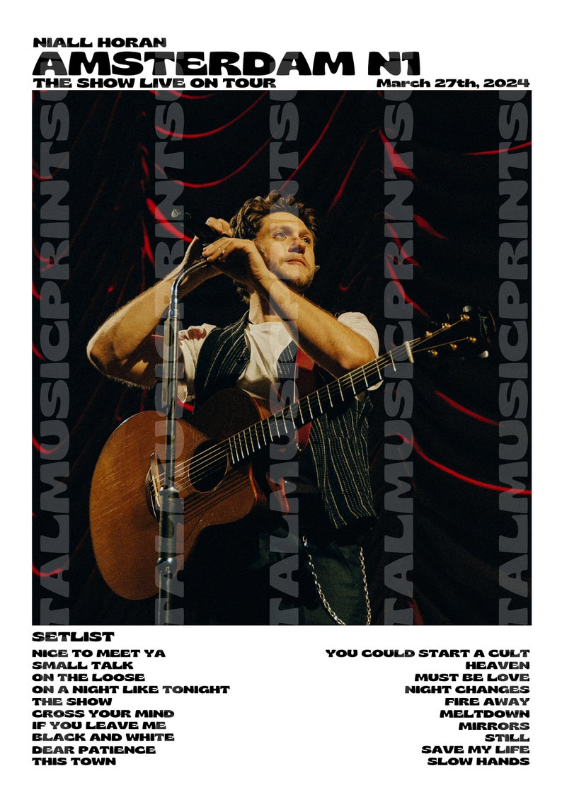 Niall Horan, The Show Live On Tour Amsterdam N1, 27 maart 2024 digitale print afbeelding 2