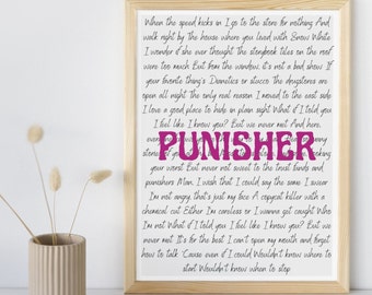 Punisher - Phoebe Bridgers Song Poster, beide Versionen enthalten