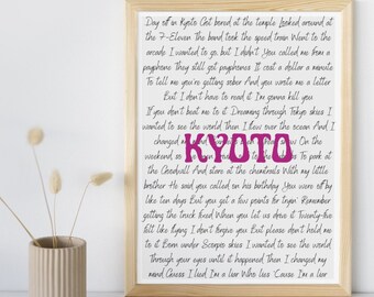 Kyoto - Phoebe Bridgers Song Poster, beide Versionen enthalten