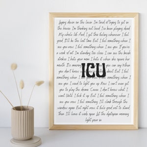 ICU Phoebe Bridgers song poster, both versions included image 2