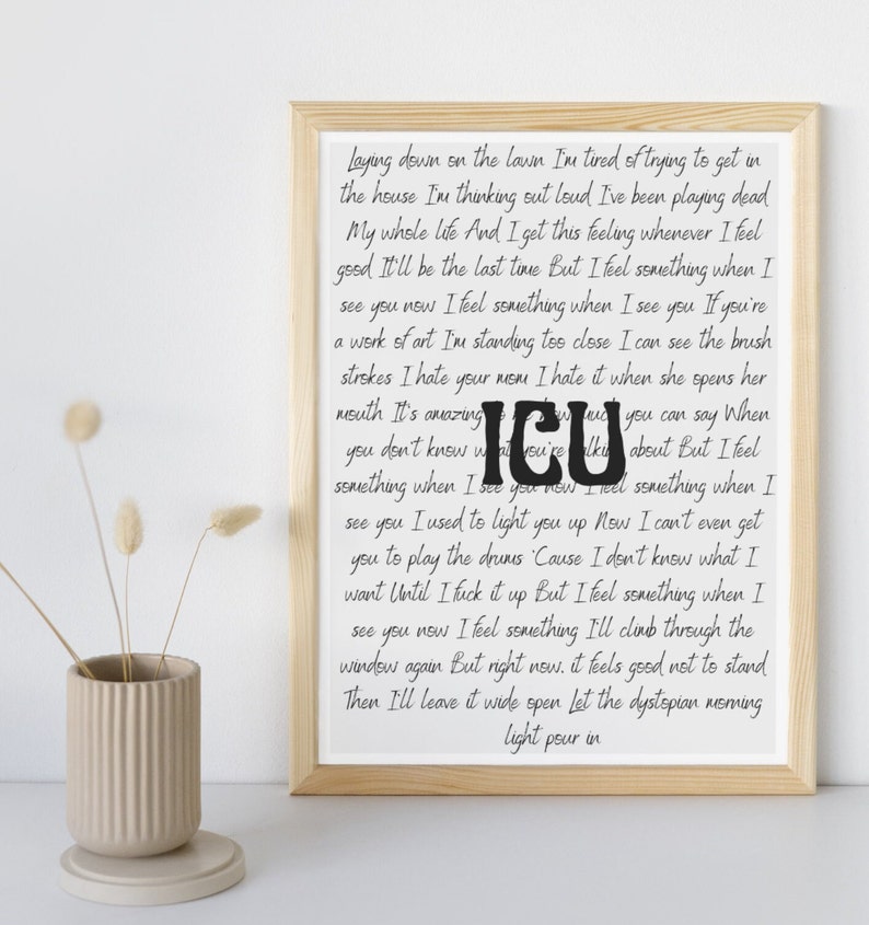 ICU Phoebe Bridgers song poster, both versions included image 2