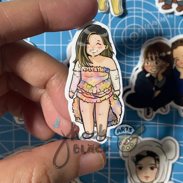 TWICE Yoo Jeongyeon, Hirai Momo, Park Jihyo, Chou Tzuyu Cute Random Fanart vinyl die cut sticker