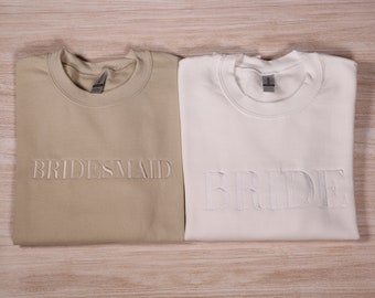 Bruid geborduurd sweatshirt, hoodie bruidsmeisje borduurwerk, vrijgezellenoutfit, kleding vrijgezellenfeest, huwelijkscadeau, verlovingscadeau
