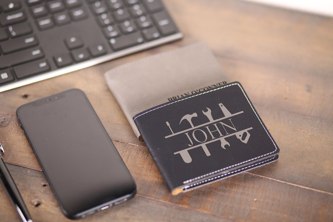 Personalized Wallet Custom Mens Engraved Wallet Groomsmen Etsy