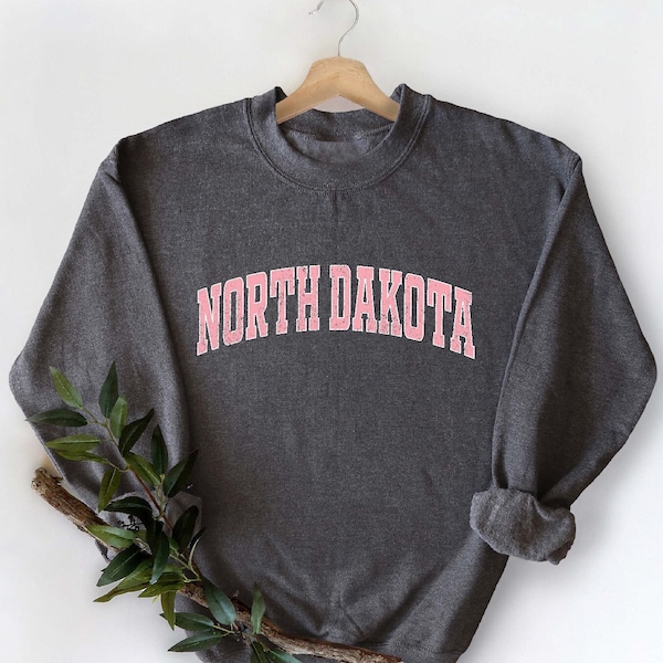 North Dakota Sweatshirt, Pink Print Hoodie, Cute North Dakota, North Dakota College Student Gifts, University of North Dakota Sweatshirt