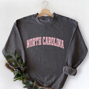 North Carolina Sweatshirt, Pink Print Hoodie, Cute North Carolina, North Carolina College Student Gifts, University of North Carolina