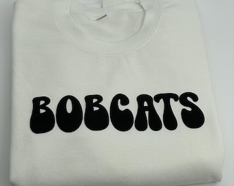 Custom Team Name Sweatshirt, Embossed Team Sweatshirt, Mascot Sweatshirt, Puff Print, Gift for Mom, Gifts, School Spirit Sweatshirt
