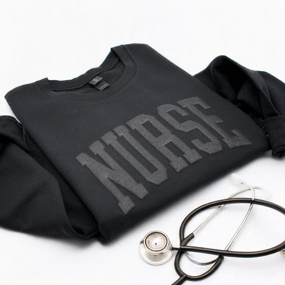 Nurse Puff Sweatshirt: Black, Long Sleeve, Comfortable Fit