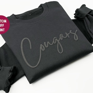 Custom Puff Print Team Name Sweatshirt, Custom School Mascot Sweatshirt, Embossed Mascot Sweatshirt, Custom Football Team, Christmas Gift