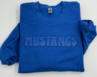 Custom Puff Print Team Name Sweatshirt, Embossed Print Hoodie, Mascot Sweatshirt, Personalized School Name, Custom Team Sweatshirt,Gift Idea
