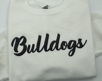 Custom Puff Print Team Name Sweatshirt, Embossed Print, Personalized School Name, Mascot Sweatshirt, School Name, School Spirit Sweatshirt