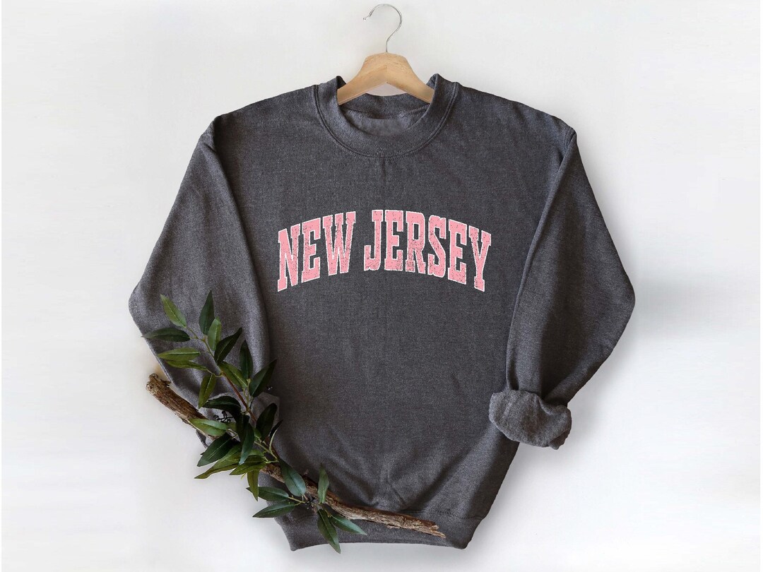 New Jersey Sweatshirt, New Jersey Pink Print Hoodie, Cute New Jersey Sweater, New Jersey College