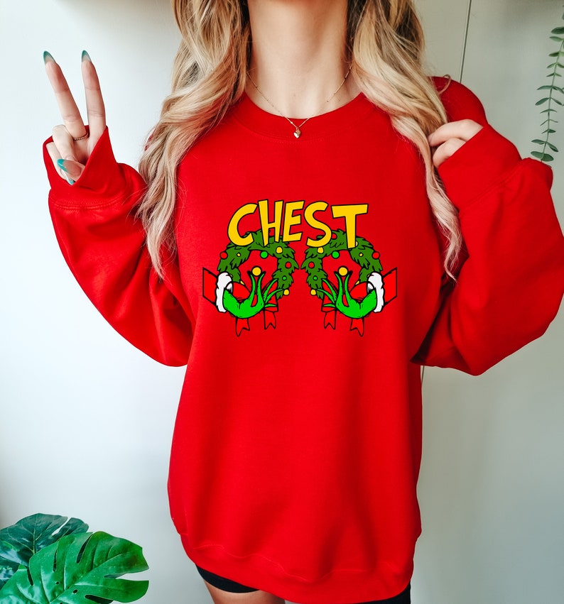 Chest Nuts Couples Matching Sweatshirts Christmas Humor image 6