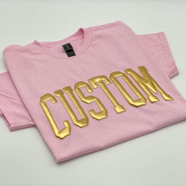 Custom Puff Print Sports Shirt, Puff Print Team Name Shirt, Embossed, Custom School Mascot, Puff School Sports, Sports Shirt, Mascot Shirt