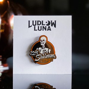 12 Foot Skeleton Fan Club Enamel Pin | Halloween Lapel Pin