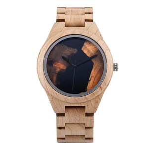 Custom-Engraved Wooden Watch: Top Gift | Auto Wooden Timepiece | Chic Minimalist | Perfect Anniversary Present | Free Shipping & Engraving!