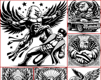 50 American Eagle Patriotism svg png jpeg high resolution HD for cricket and lightburn laser engraving patriotic eagles flag United States