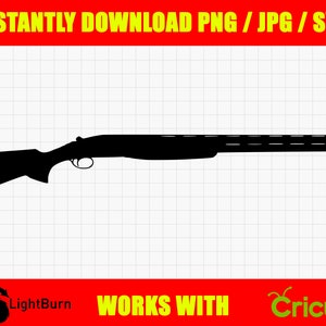 Double Barrel Over/Under Shotgun Silhouette Digital Download SVG / PNG / JPG