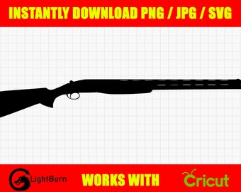 Double Barrel Over/Under Shotgun Silhouette Digital Download SVG / PNG / JPG