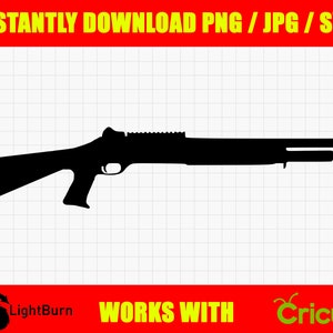 Benelli M4 Shotgun Silhouette Digital Download SGV / PNG / JPG