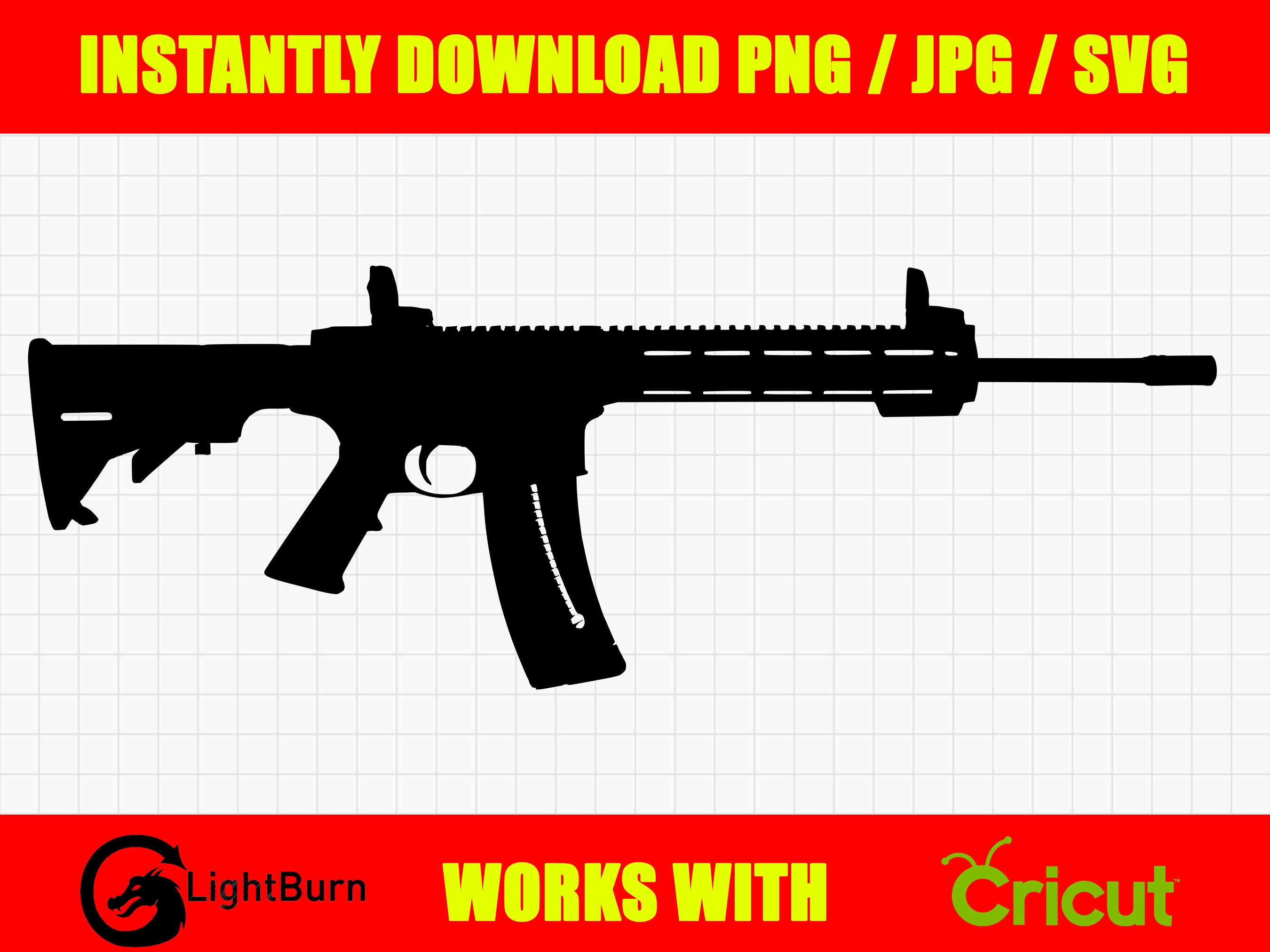 Smith and Wesson M&P 15-22 Silhouette Digital Download PNG / JPG / SVG