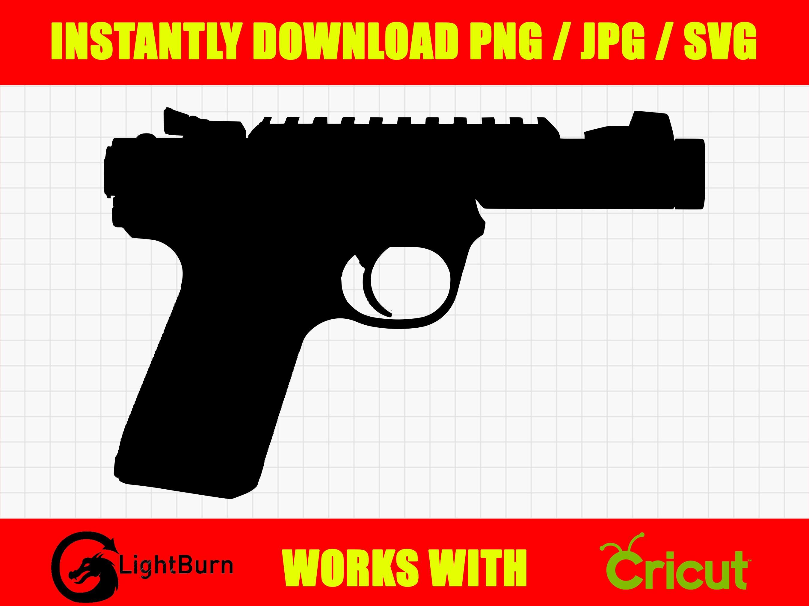 Ruger MKIV Lite 22lr Pistol Silhouette Digital Download PNG / JPG 