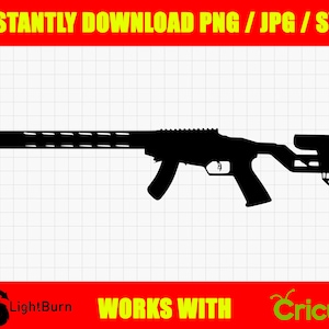 Ruger Precision Bolt Action 22lr Rifle Silhouette Digital Download PNG / JPG / SVG