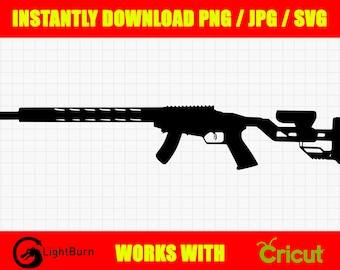 Ruger Precision Bolt Action 22lr Rifle Silhouette Digital Download PNG / JPG / SVG