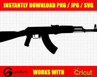 AK-47 Rifle Silhouette Digital Download svg / png / jpg