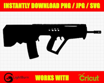 IWI TAVOR SAR Rifle Silhouette Digital Download svg / png / jpg