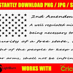 American Flag 2nd Amendment Digital Download SVG PNG JPG