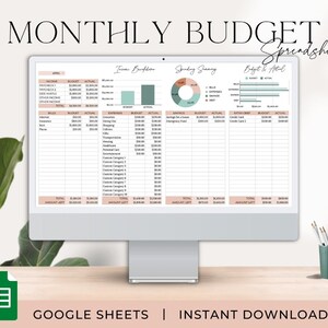 Monthly Budget Spreadsheet Monthly Budget Template Financial Planner Google Sheets Budget Monthly Budget Dashboard Bill Tracker Debt Tracker