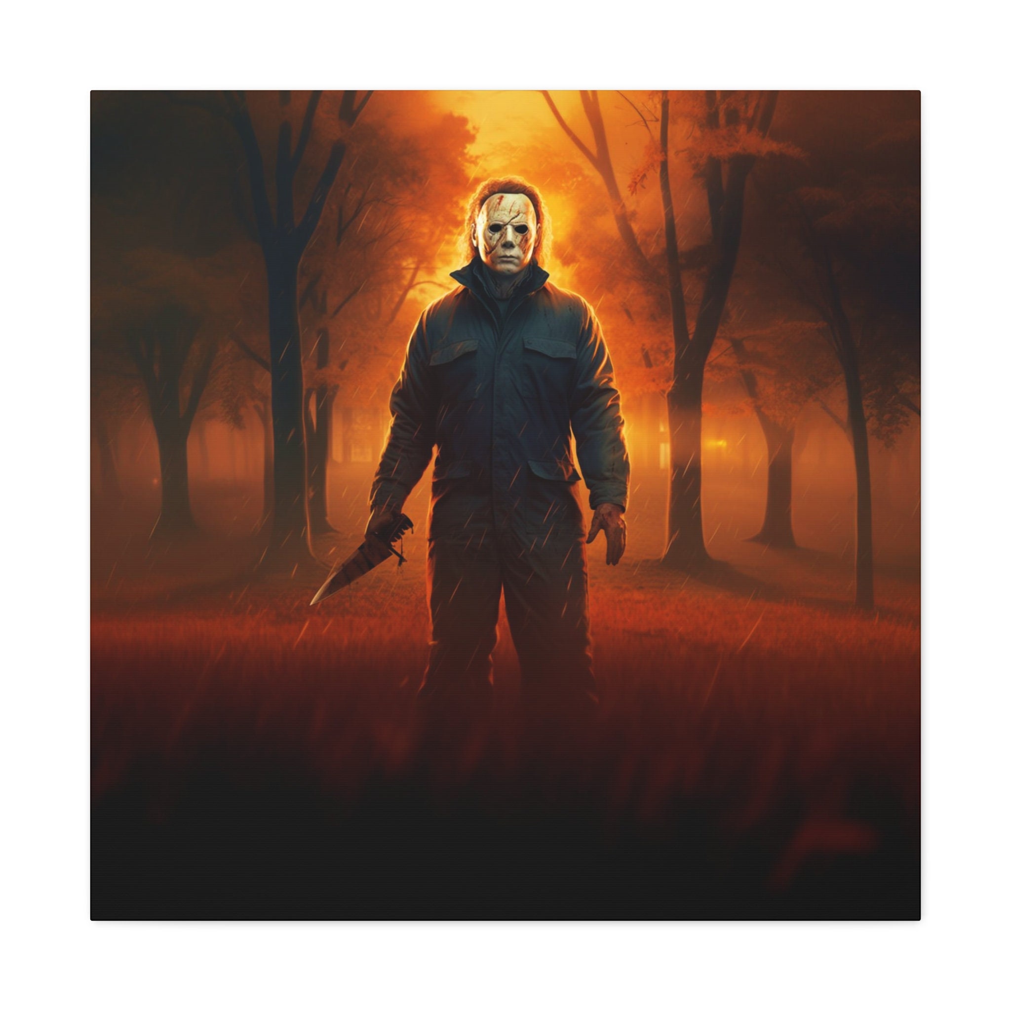 Halloween Wall Art Michael Myers Holding a Large Knife - Etsy