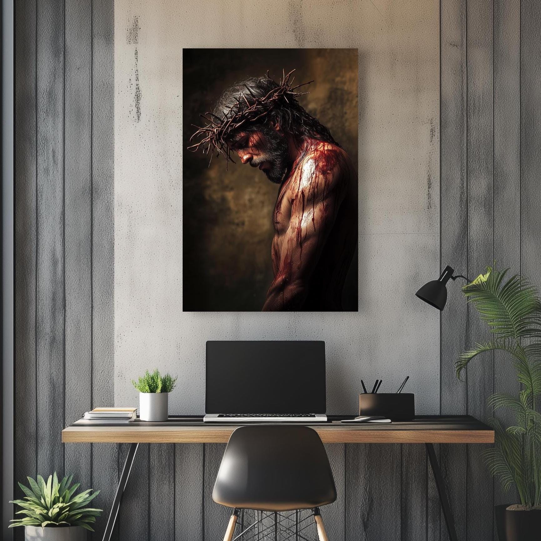 Jesus Crown of Thorns Canvas Print, Christian Easter Wall Art - Etsy