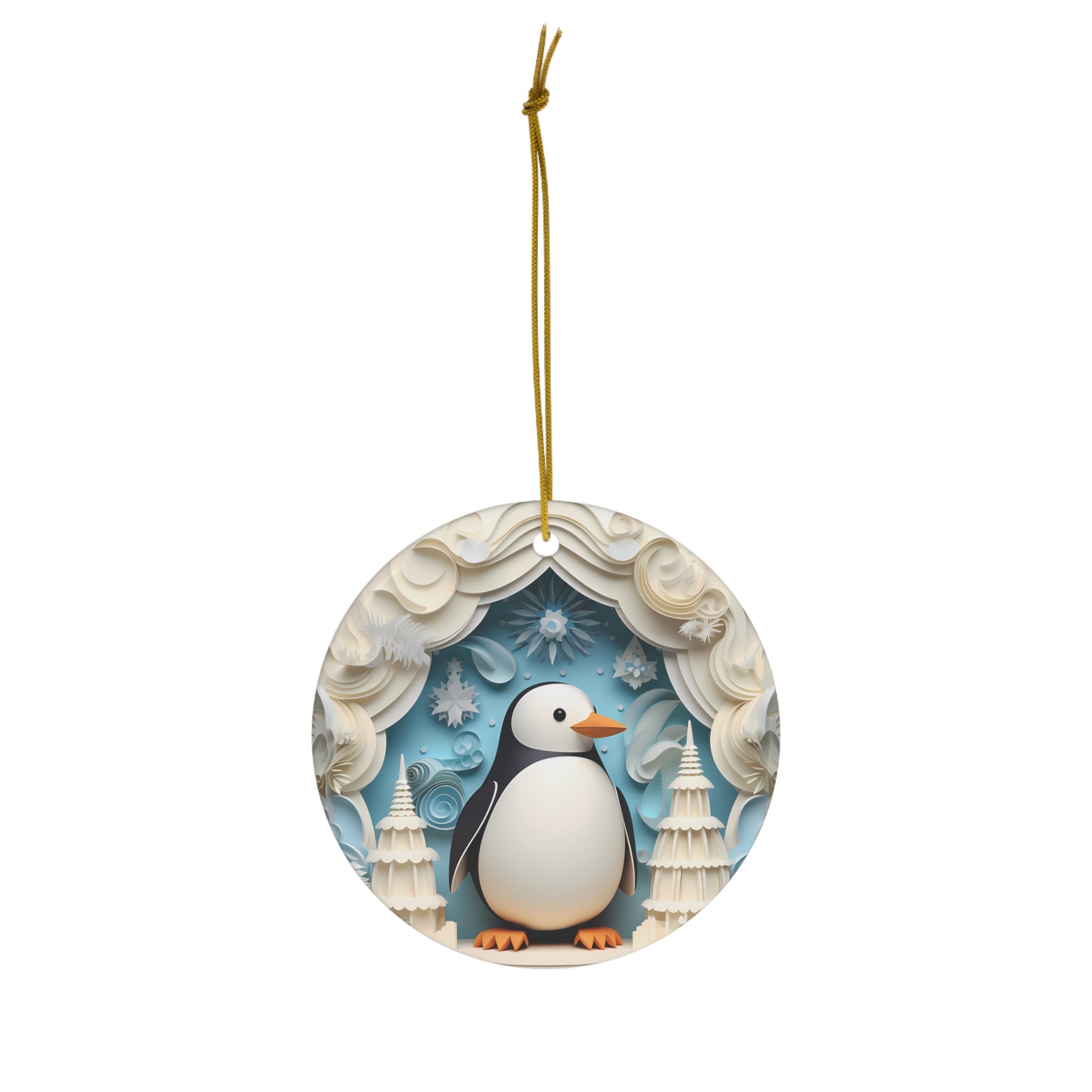 Discover Winter Penguin Ceramic Ornament