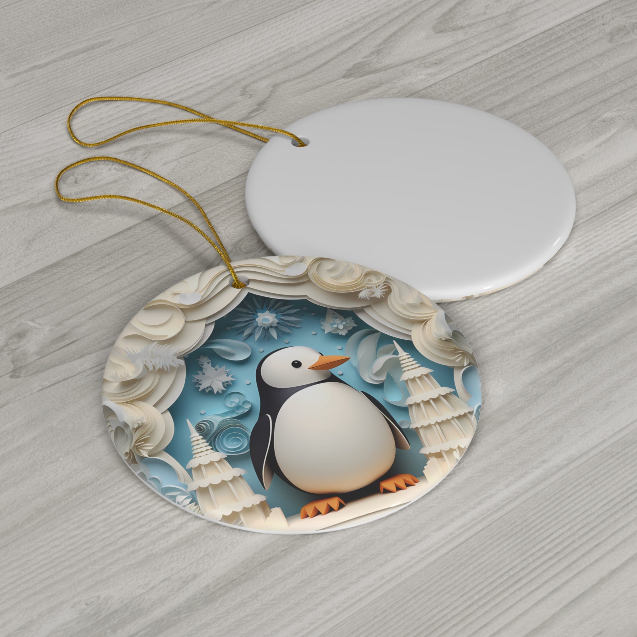 Discover Winter Penguin Ceramic Ornament