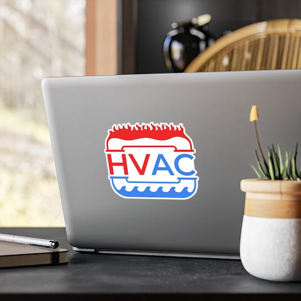HVAC Heating and Cooling Logo Sticker