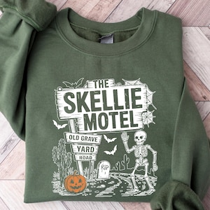 Skellie Motel Funny Halloween Shirt, Funny Skeleton Halloween Fall T Shirt, Halloween Humor Shirt,Trendy Halloween Shirt,Spooky Season Shirt