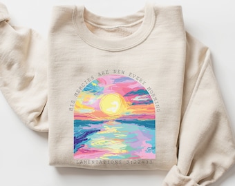 Boho Christian Shirt, Bible Verse Shirt, Jesus Apparel, Faith Shirt, His Mercies Are New His Mercies are New Every Morning, Lamentations