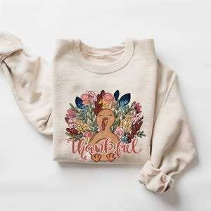 Thankful Turkey Shirt, Whimsy Turkey Shirt, Womens Thanksgiving Tshirt, Thanksgiving Sweater, Gift for Her, Cute Turkey Tee