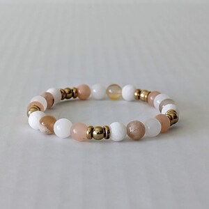 Gemstone Healing Bracelet: Rose Quartz, Amethyst & Crystal Beads